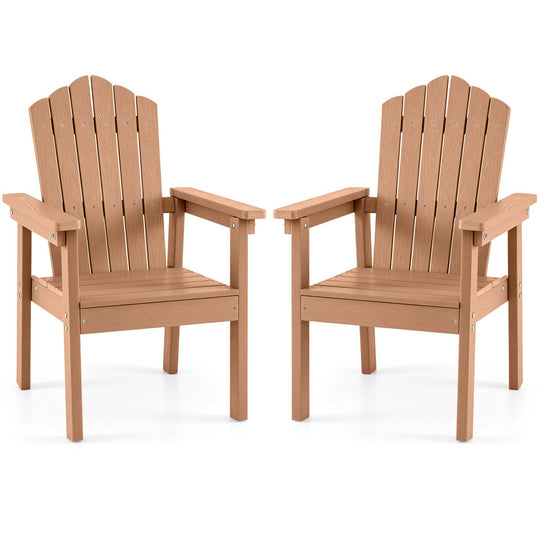 Adirondack Chairs Set of 2 with High Backrest - Brown