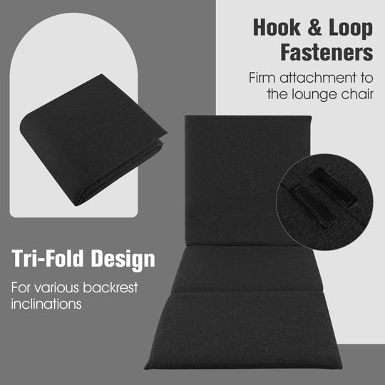 Outdoor Chaise Lounge Cushion Set of 2 - Tri-Fold Padded