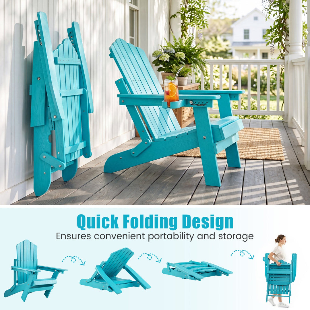 Folding Adirondack Chairs Set of 2 with Adjustable Backrest