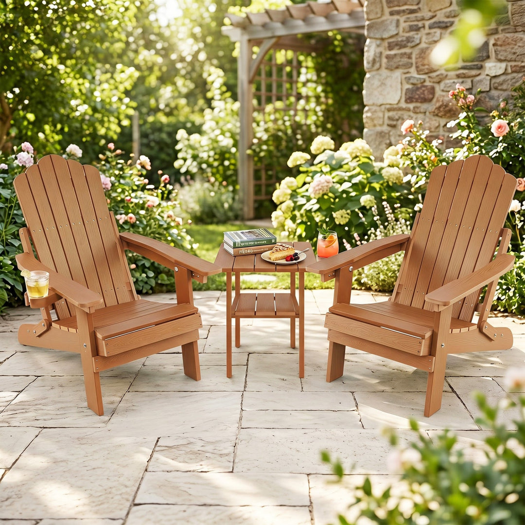 Folding Adirondack Chairs Set of 2 with Adjustable Backrest