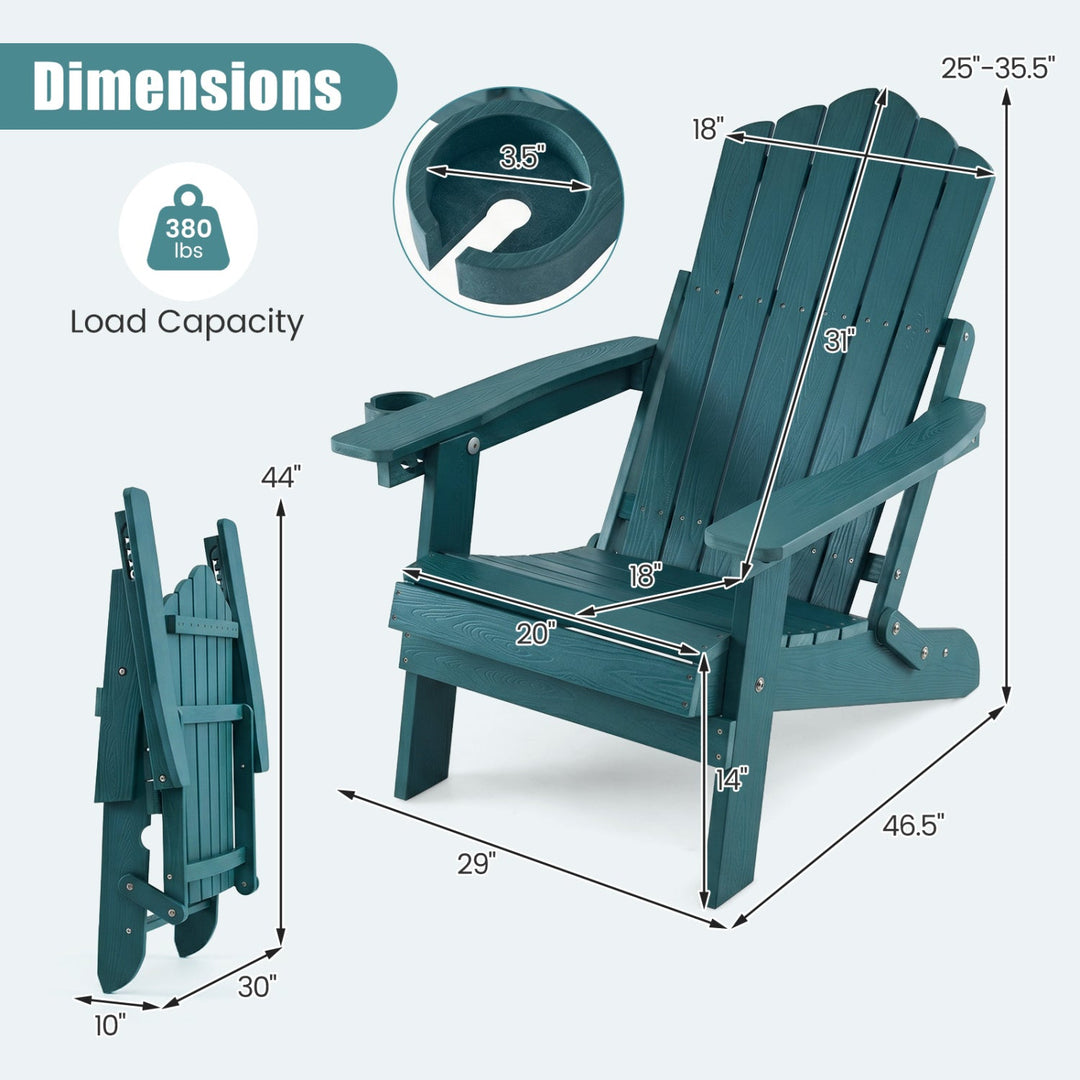 Folding Adirondack Chairs Set of 2 with Adjustable Backrest