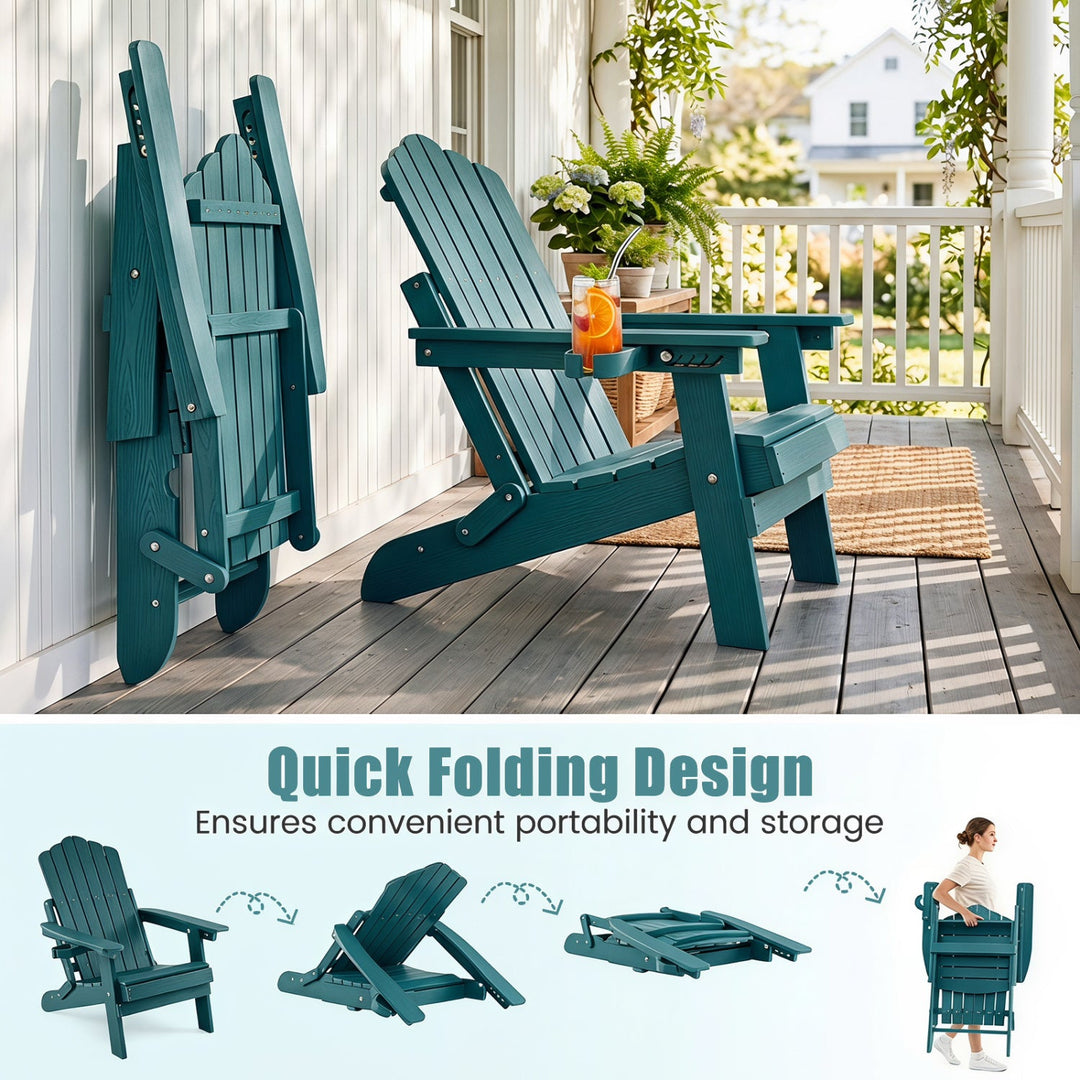 Folding Adirondack Chairs Set of 2 with Adjustable Backrest