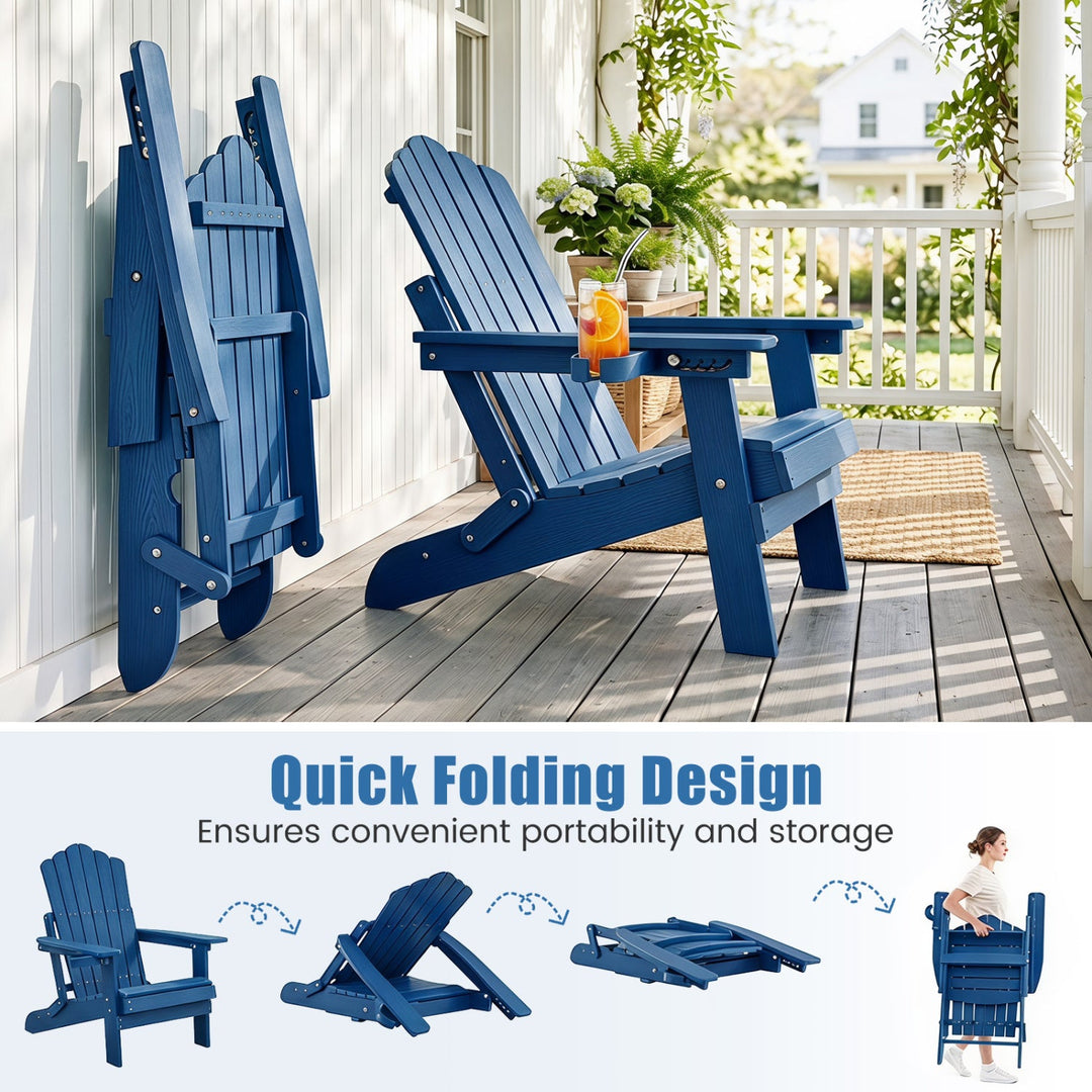 Folding Adirondack Chairs Set of 2 with Adjustable Backrest