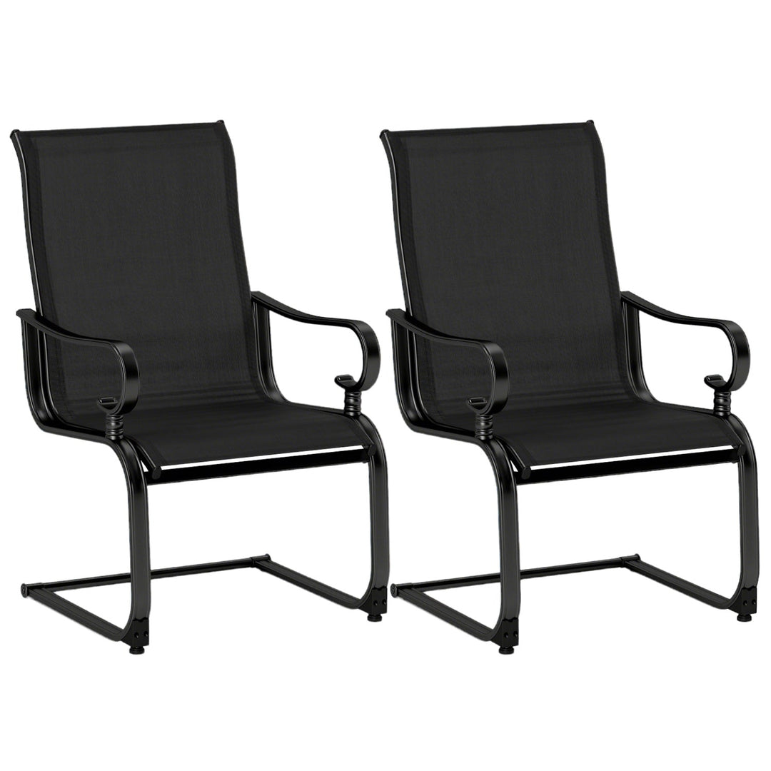 Set of 2 Patio Chairs with Quick-drying and Breathable Fabric for Backyard
