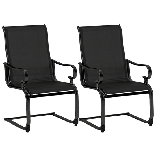 Set of 2 Patio Chairs with Quick-drying and Breathable Fabric for Backyard