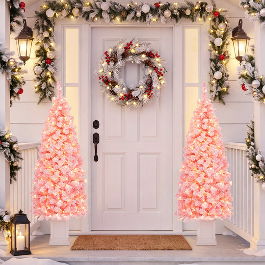 Pre-Lit Potted Christmas Tree with Warm White LED Lights