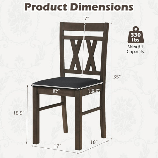 Upholstered Dining Chairs Set of 2 - Linen Style Gray