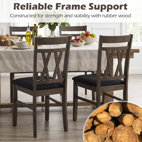 Upholstered Dining Chairs Set of 2 - Linen Style Gray
