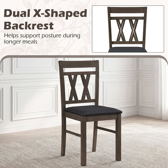 Upholstered Dining Chairs Set of 2 - Linen Style Gray