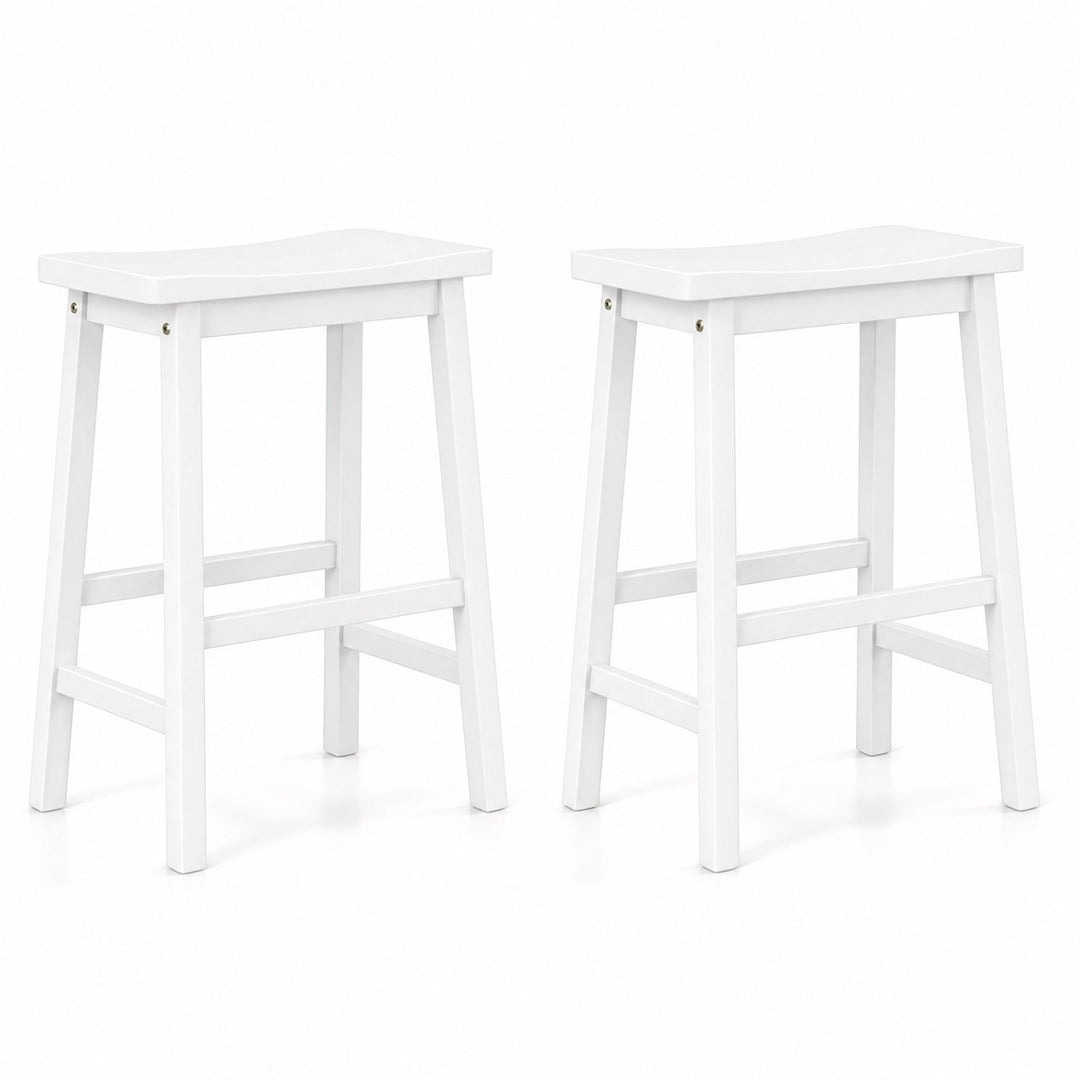 Saddle-Seat Counter Height Stools Set of 2 with Footrests