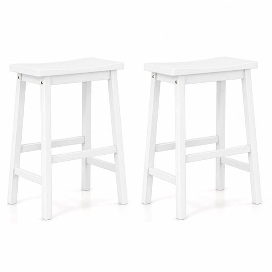 Saddle-Seat Counter Height Stools Set of 2 with Footrests