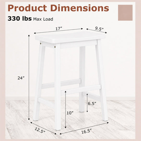 Saddle-Seat Counter Height Stools Set of 2 with Footrests