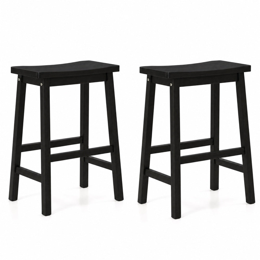 Saddle-Seat Counter Height Stools Set of 2 with Footrests