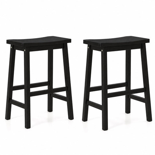 Saddle-Seat Counter Height Stools Set of 2 with Footrests