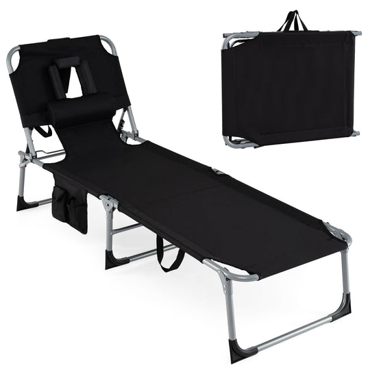 Adjustable Tanning Chaise Lounge Set of 2 with Face Hole