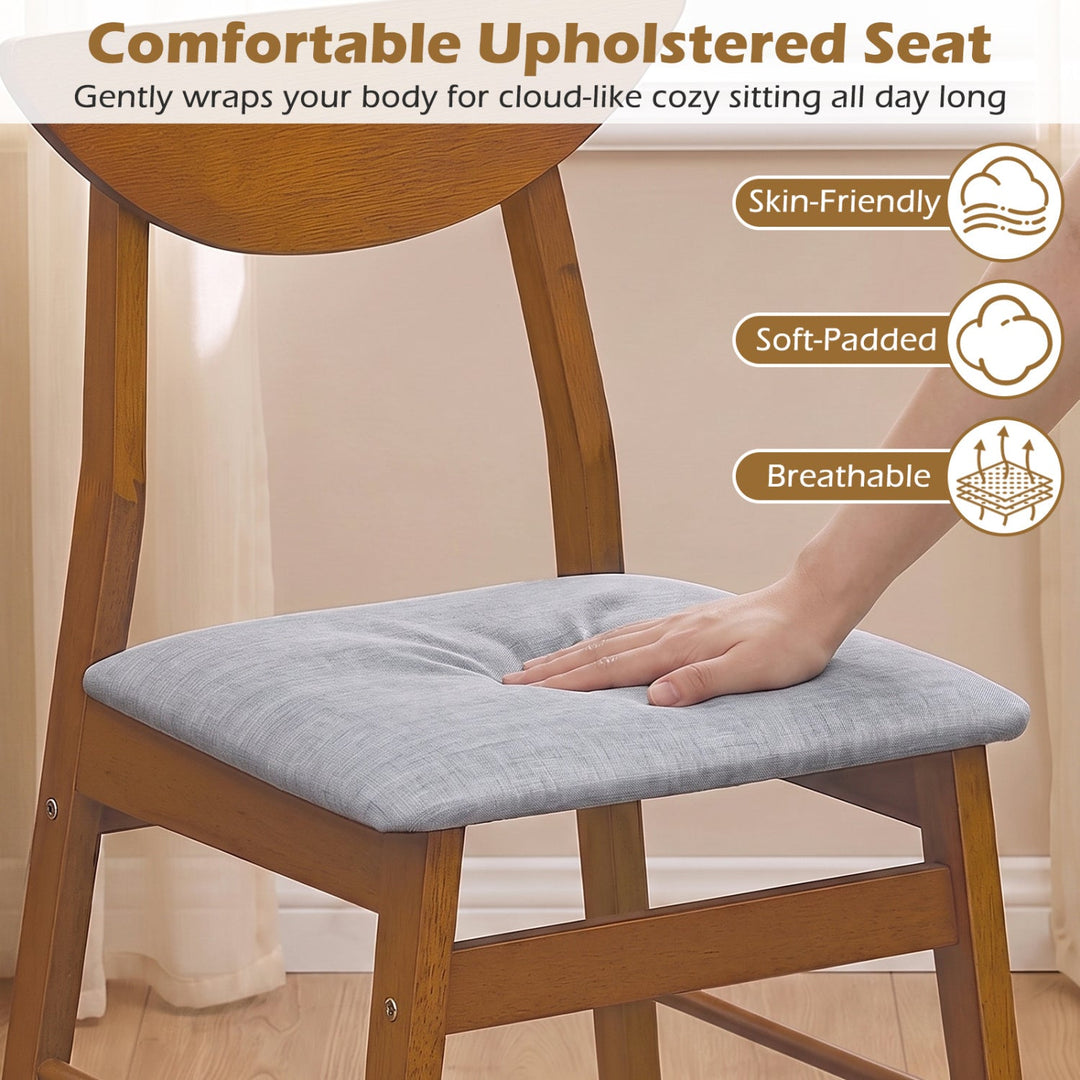 Upholstered Dining Chairs Set of 2 with Curved Backrest