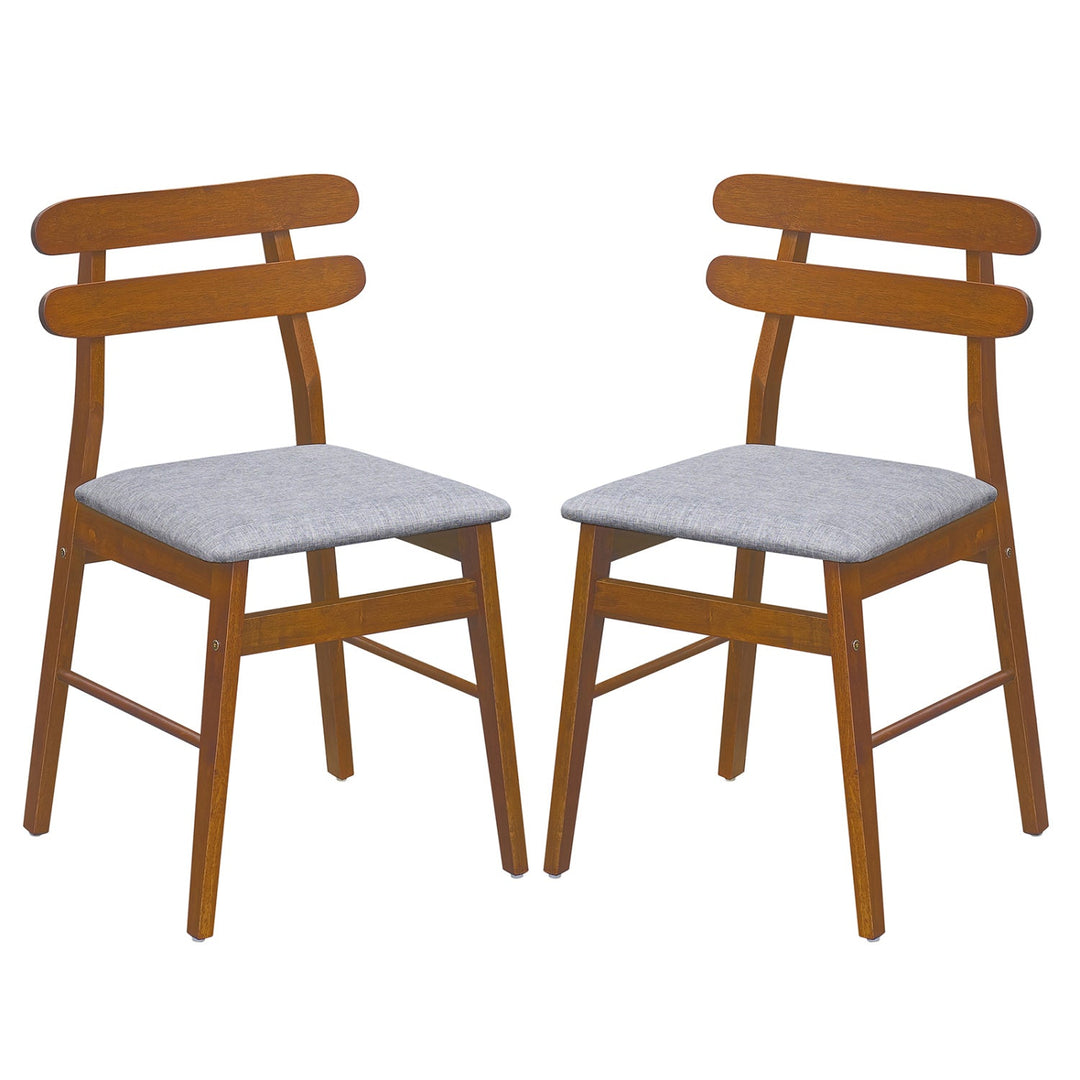 Upholstered Dining Chairs Set of 2 with Solid Wood Legs