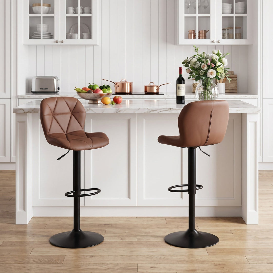 Swivel Bar Stools Set of 2 with Adjustable Height