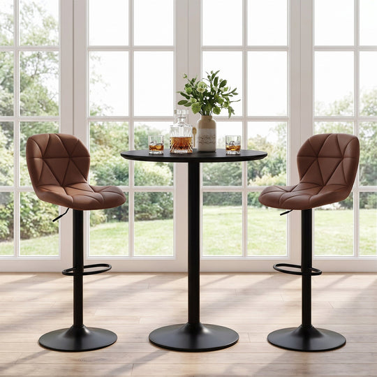 Swivel Bar Stools Set of 2 with Adjustable Height