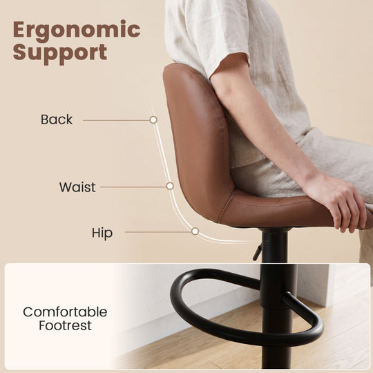 Swivel Bar Stools Set of 2 with Adjustable Height