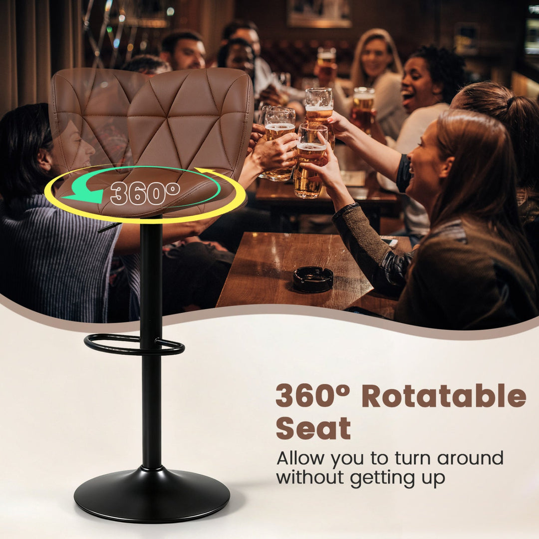 Swivel Bar Stools Set of 2 with Adjustable Height
