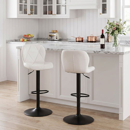 Swivel Bar Stools Set of 2 with Adjustable Height