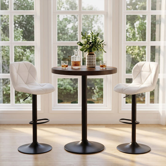 Swivel Bar Stools Set of 2 with Adjustable Height