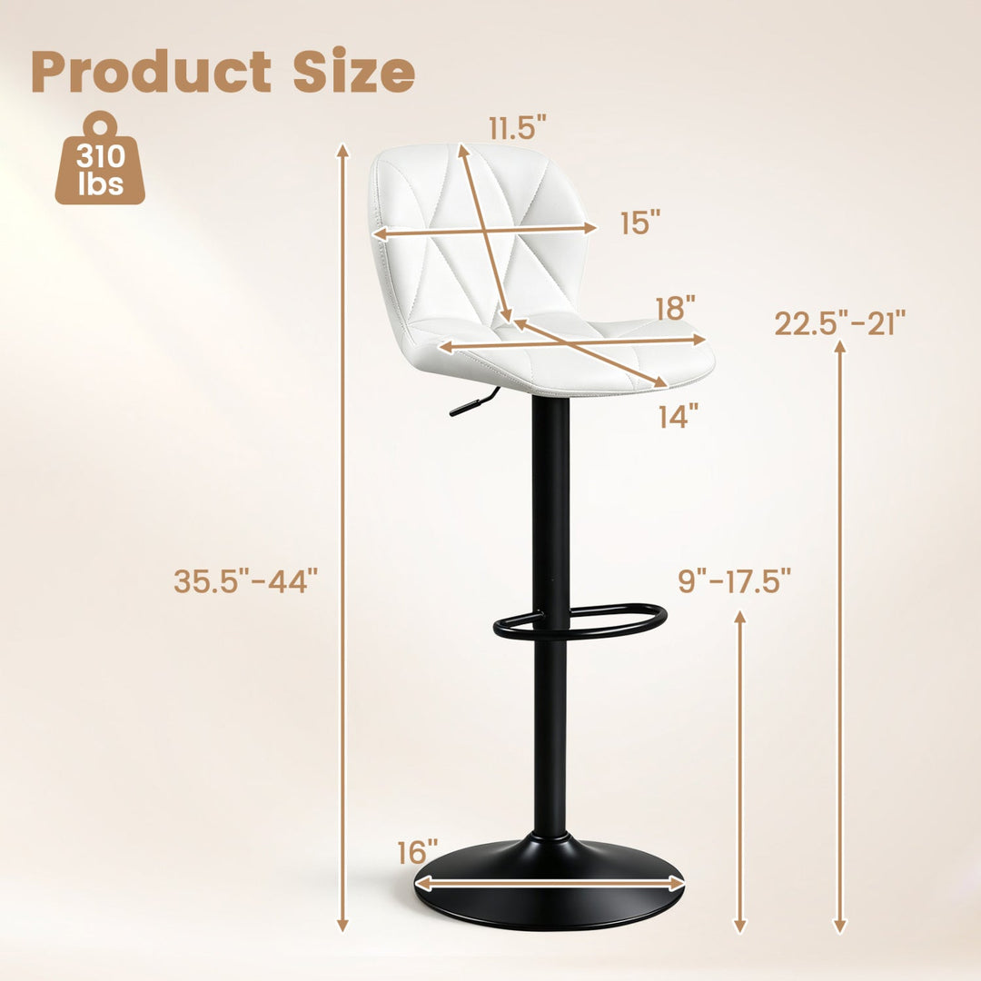 Swivel Bar Stools Set of 2 with Adjustable Height