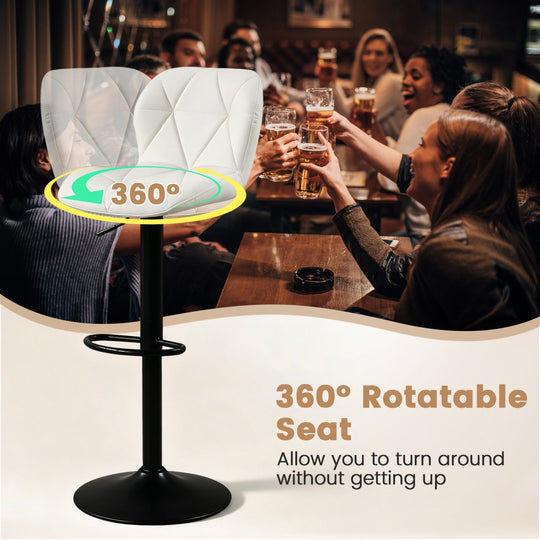 Swivel Bar Stools Set of 2 with Adjustable Height