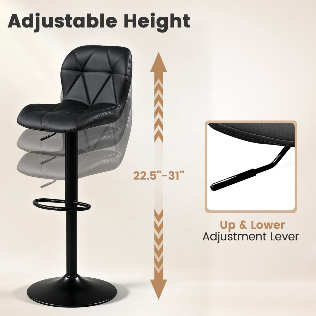 Swivel Bar Stools Set of 2 with Adjustable Height