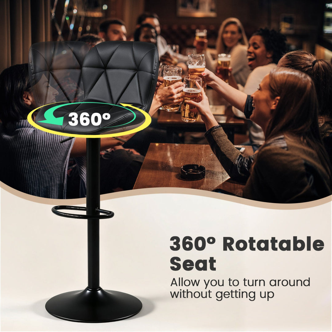 Swivel Bar Stools Set of 2 with Adjustable Height