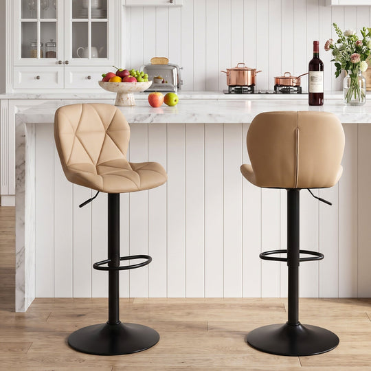 Swivel Bar Stools Set of 2 with Adjustable Height