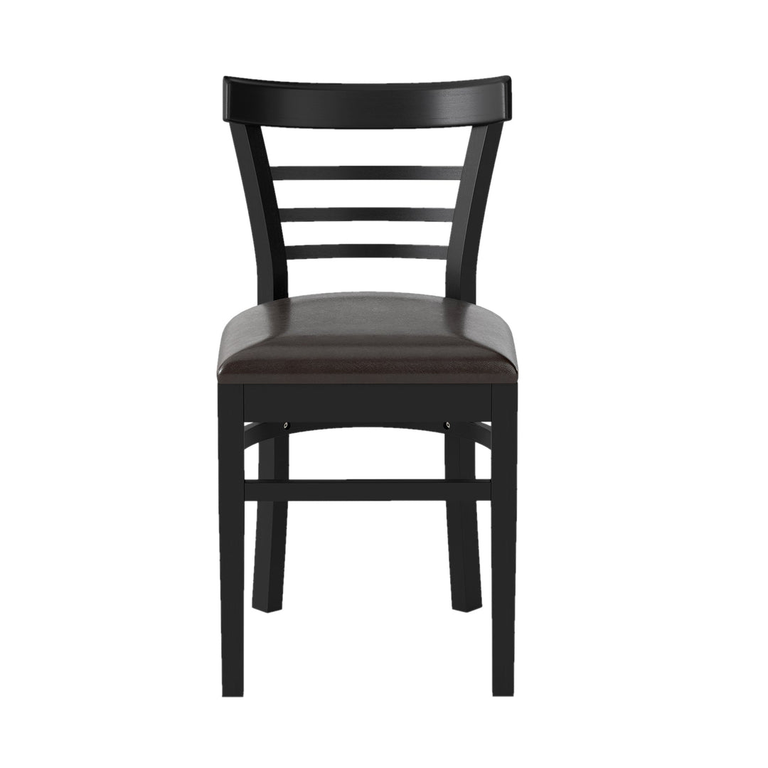 Set of 2 Wooden Dining Chair with Rubber Wood Legs for Restaurant
