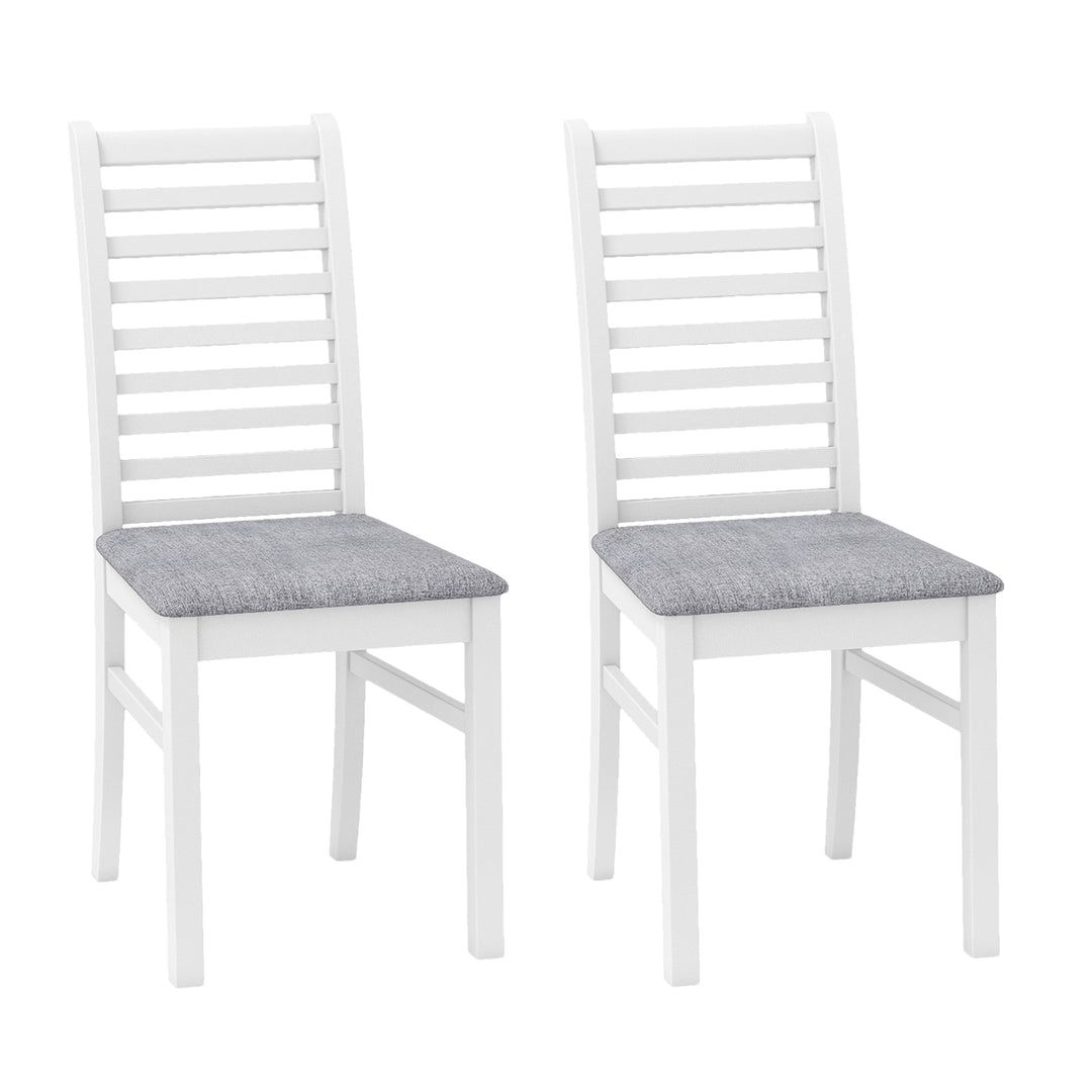 Set of 2 Wooden Dining Chair with Rubber Wood Legs for Living Room