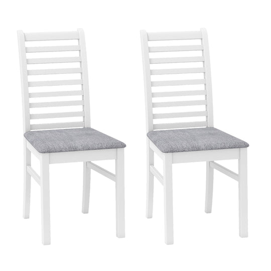Set of 2 Wooden Dining Chair with Rubber Wood Legs for Living Room