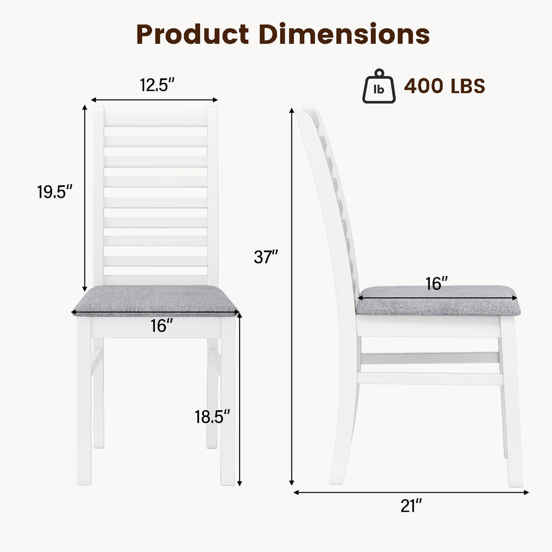 Set of 2 Wooden Dining Chair with Rubber Wood Legs for Living Room