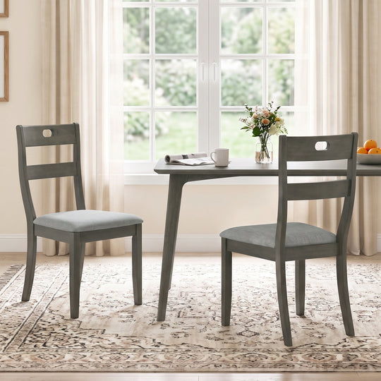 Wooden Dining Chairs Set of 2 with Padded Seats