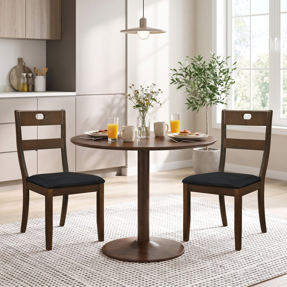 Wooden Dining Chairs Set of 2 with Padded Seats