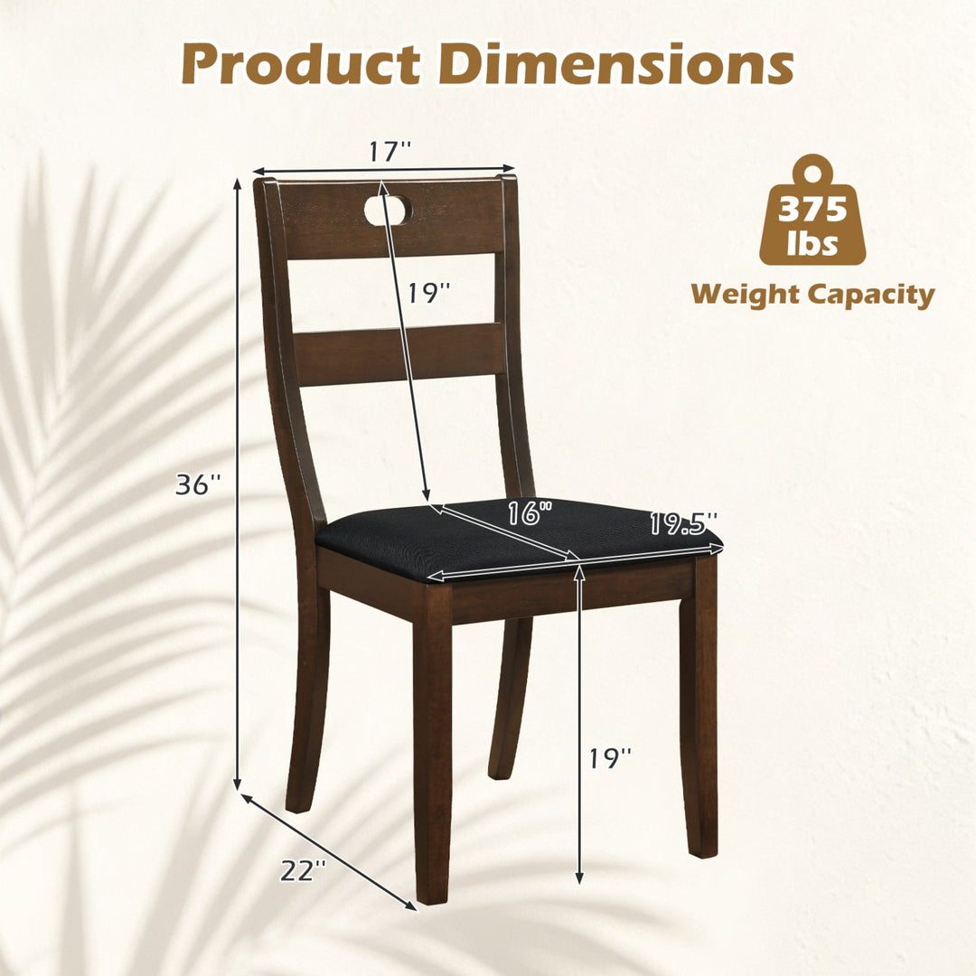 Wooden Dining Chairs Set of 2 with Padded Seats