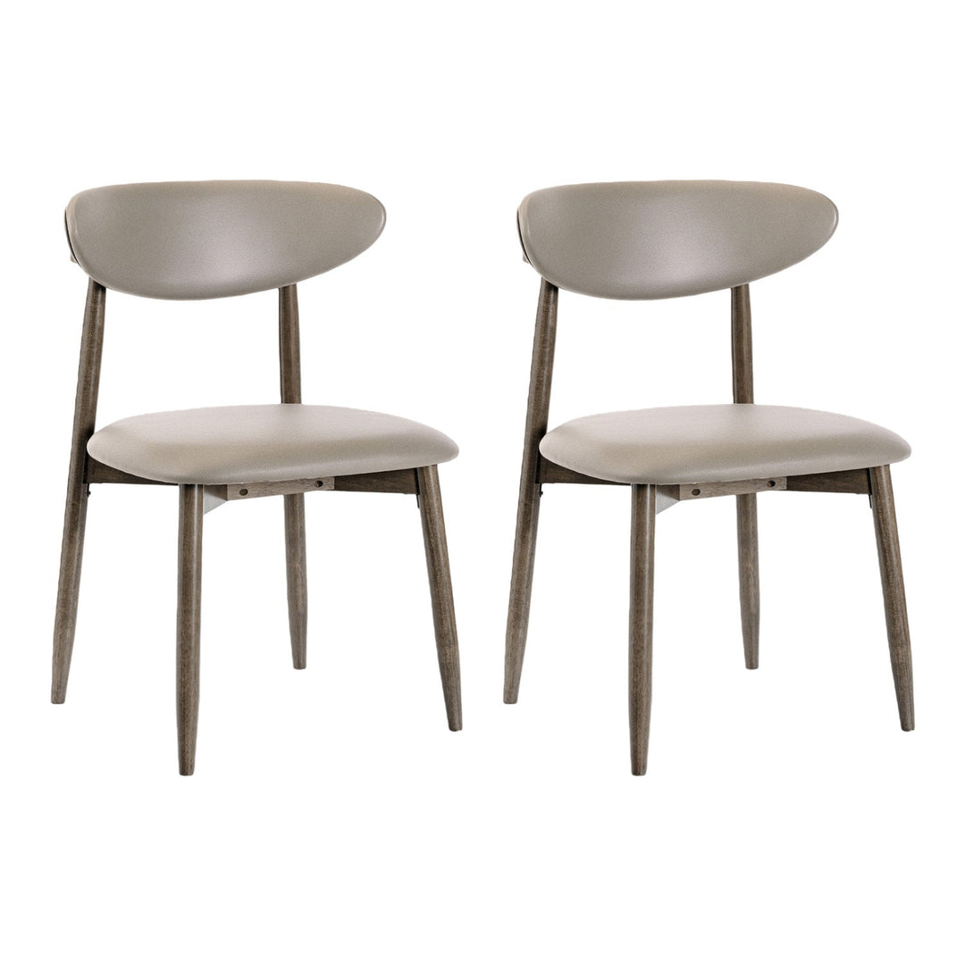 Upholstered Dining Chairs Set of 2 with Curved Backrest