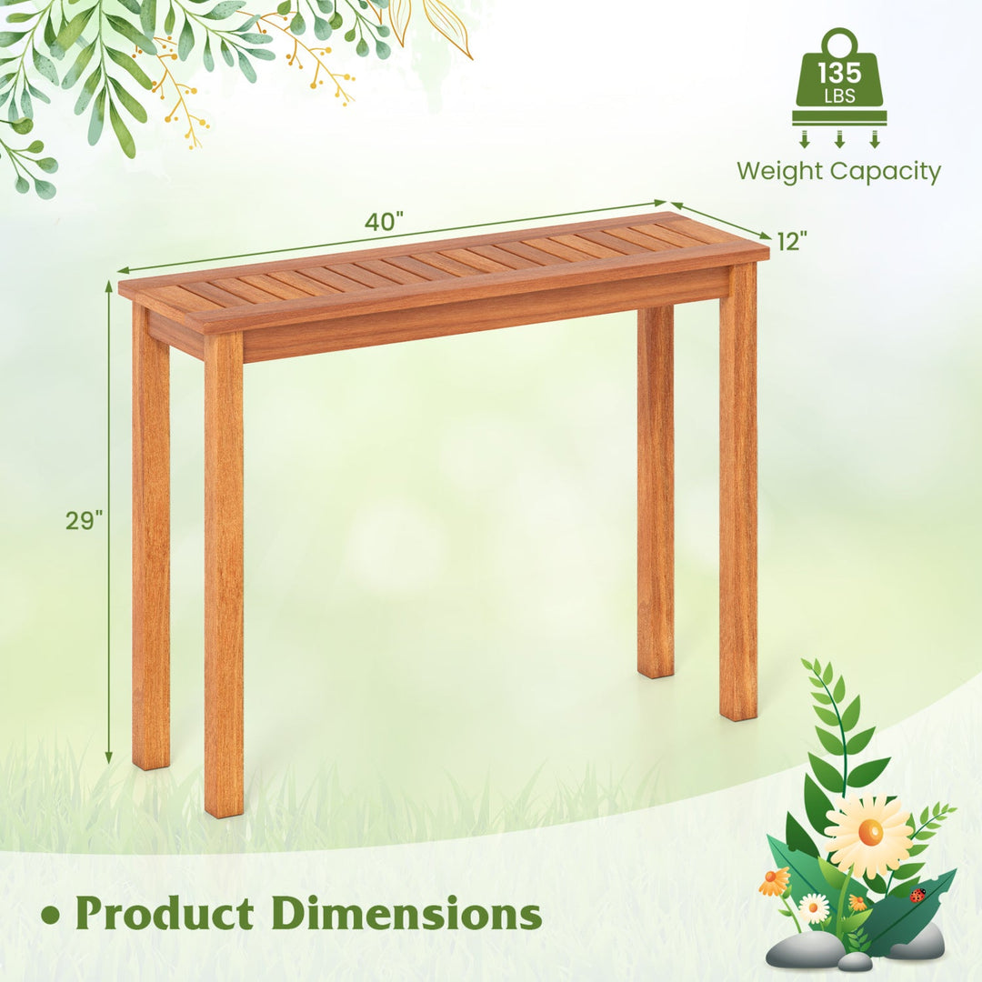 Wooden Plant Stand Set of 2 - Solid Shorea Hardwood