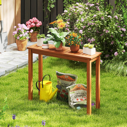 Wooden Plant Stand Set of 2 - Solid Shorea Hardwood
