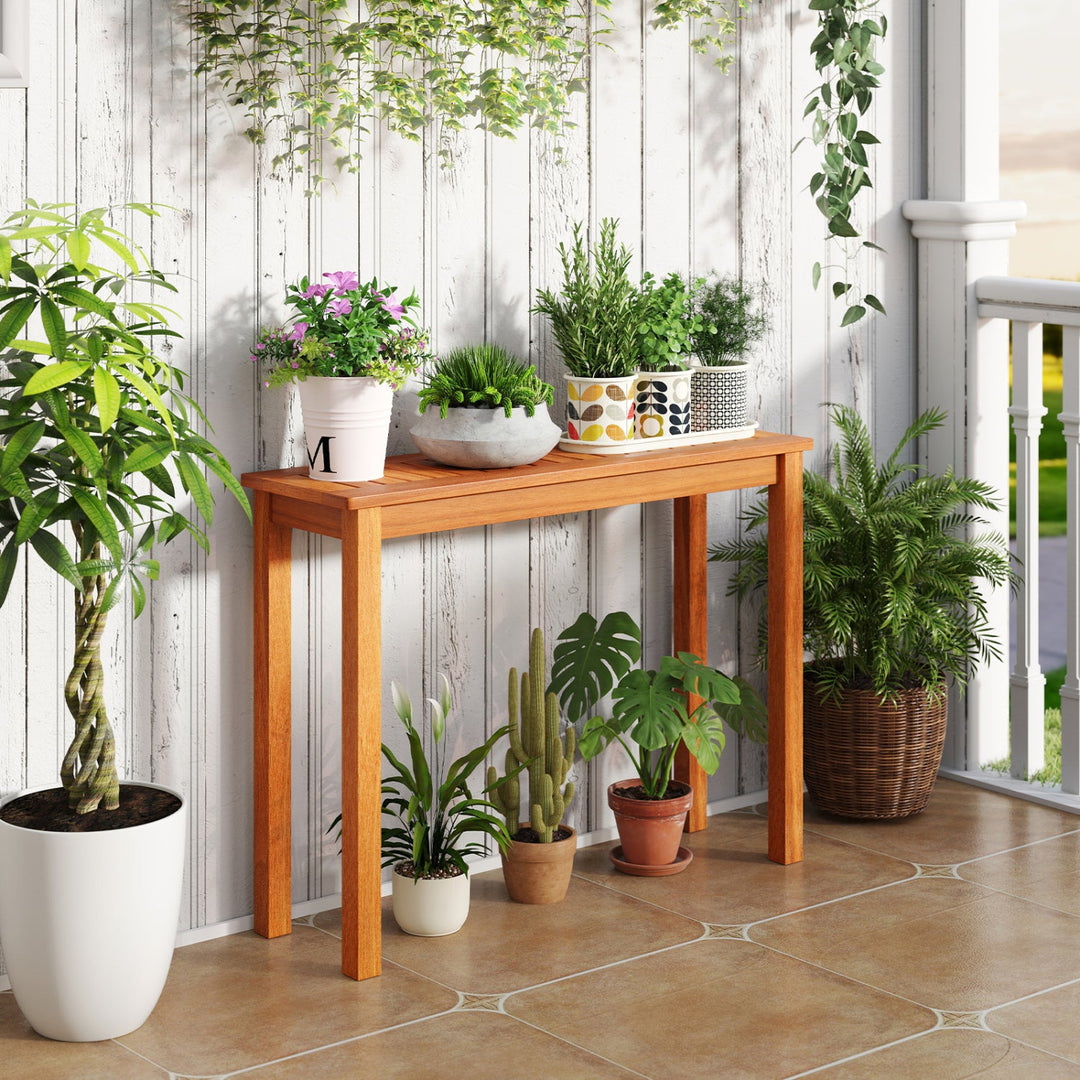 Wooden Plant Stand Set of 2 - Solid Shorea Hardwood