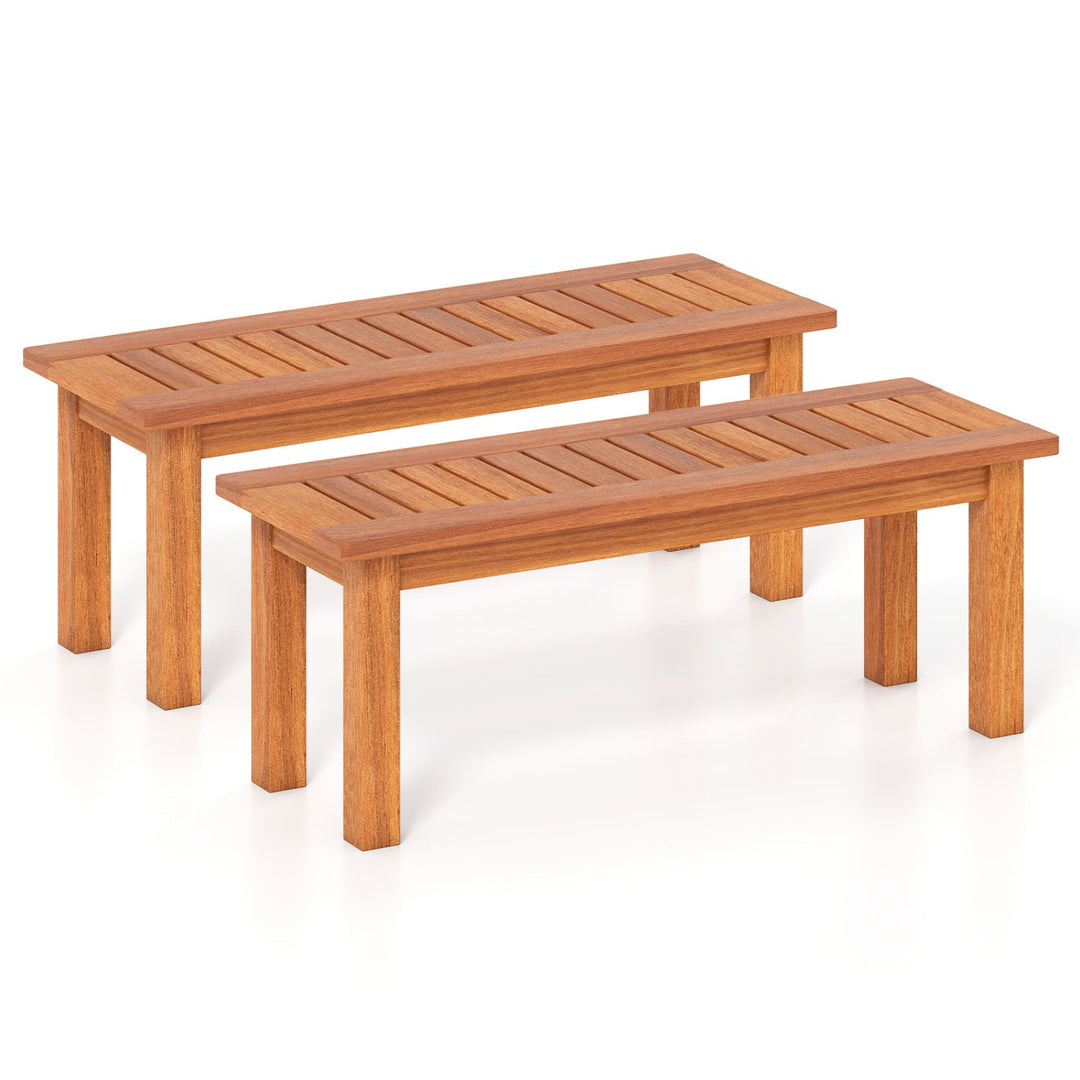 Wooden Plant Stand Set of 2 - Solid Shorea Hardwood