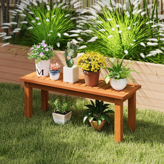 Wooden Plant Stand Set of 2 - Solid Shorea Hardwood