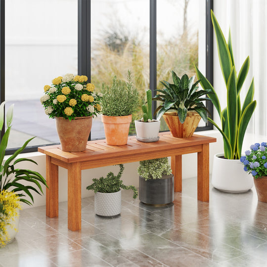 Wooden Plant Stand Set of 2 - Solid Shorea Hardwood