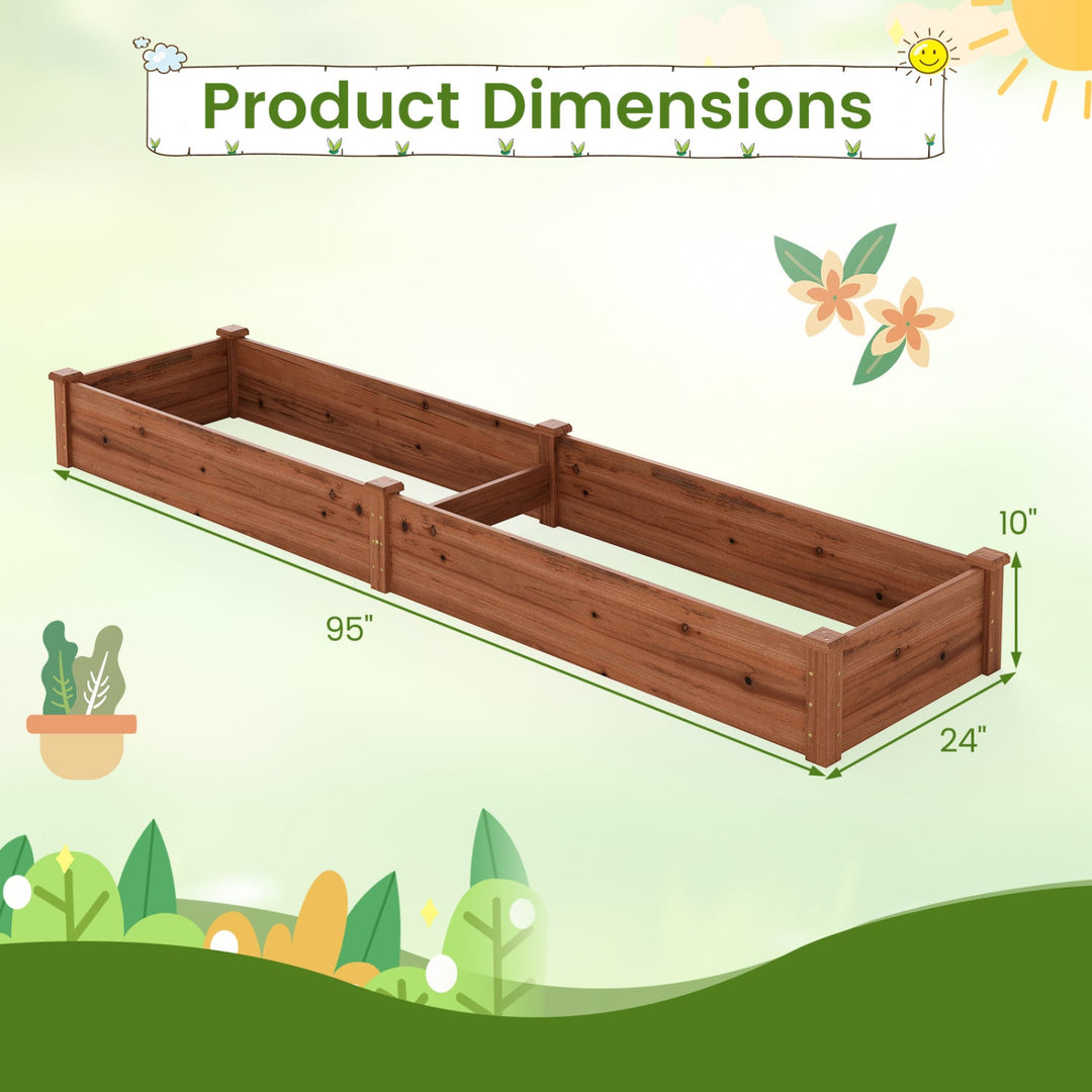 Wooden Raised Garden Bed Set of 2 for Vegetables & Herbs