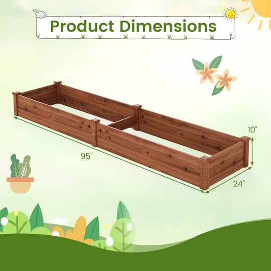 Wooden Raised Garden Bed Set of 2 for Vegetables & Herbs