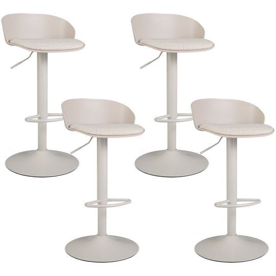 Adjustable Swivel Bar Stools Set of 4 with Back & Footrest