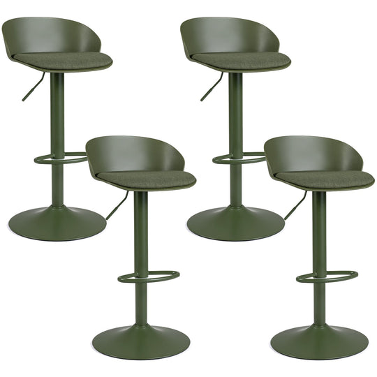 Adjustable Swivel Bar Stools Set of 4 with Back & Footrest